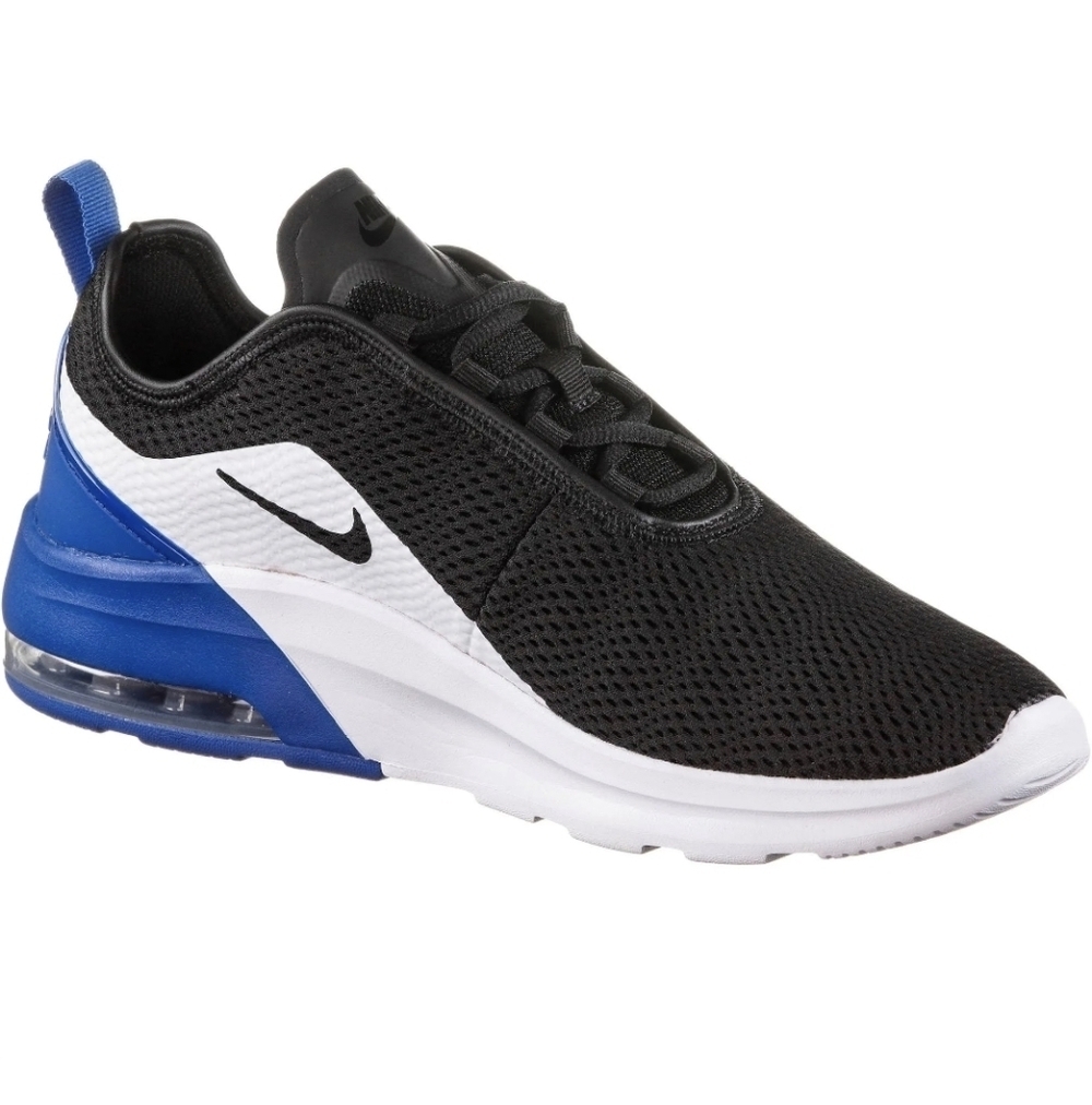 Nike Air Max Motion 2 Men's Black Blue & White Sneakers Size 8.5